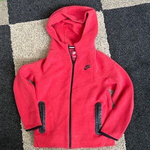 Nike Kids Red Hooded Full Zip Sweatshirt